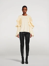 Lilly Ruffled Puff-Sleeve Sweatshirt