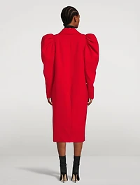 Cocoro Puff-Sleeve Virgin Wool Coat