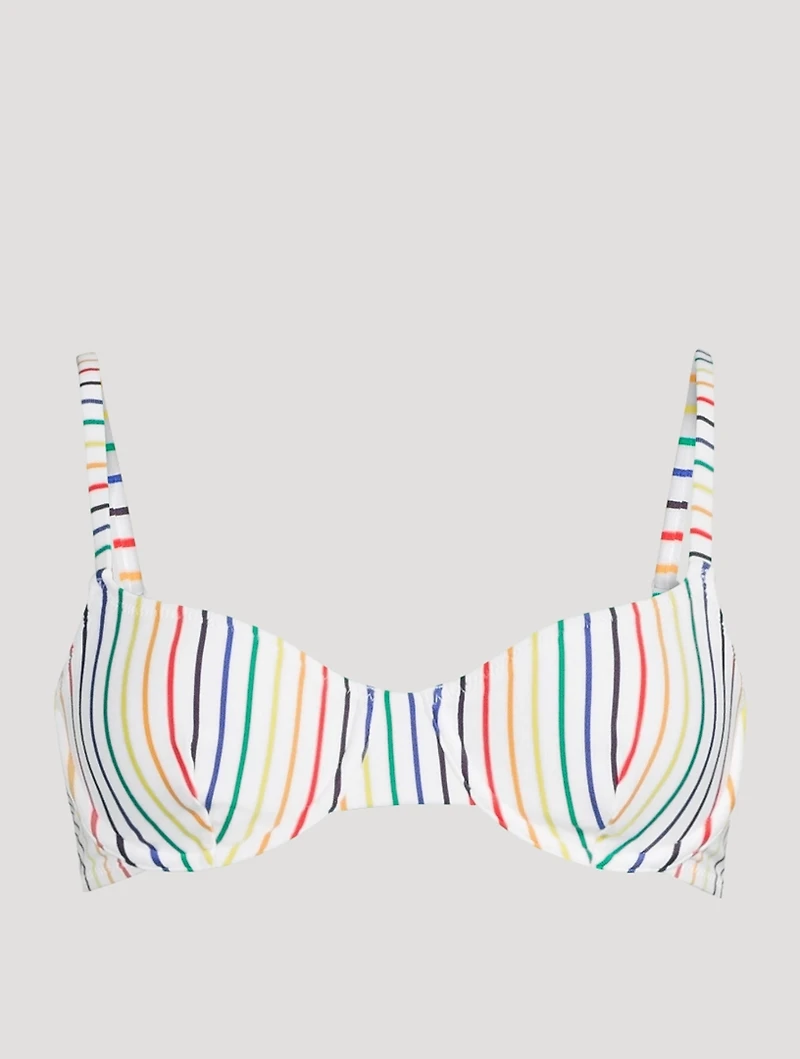 The Eva Balconette Bikini Top Striped Print