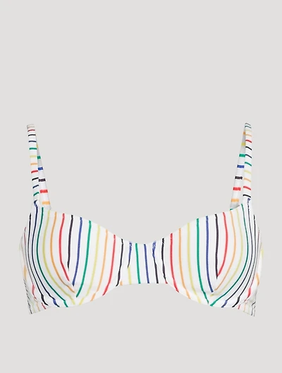 The Eva Balconette Bikini Top Striped Print