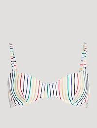 The Eva Balconette Bikini Top Striped Print