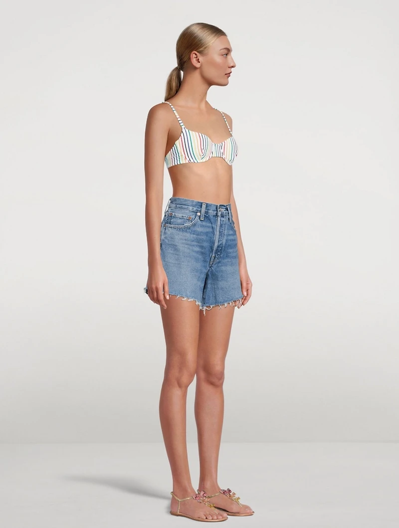 The Eva Balconette Bikini Top Striped Print