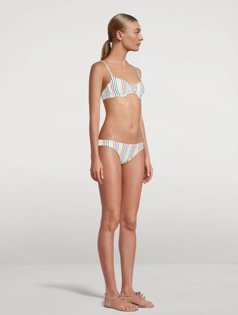 The Eva Bikini Bottom Striped Print