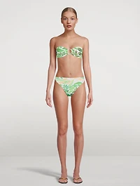 The Tati Strapless Bikini Top Palm Leaf Print