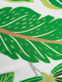 The Tati Strapless Bikini Top Palm Leaf Print