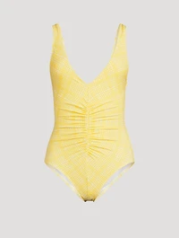 The Lucia One-Piece Swimsuit Mini Grid Print