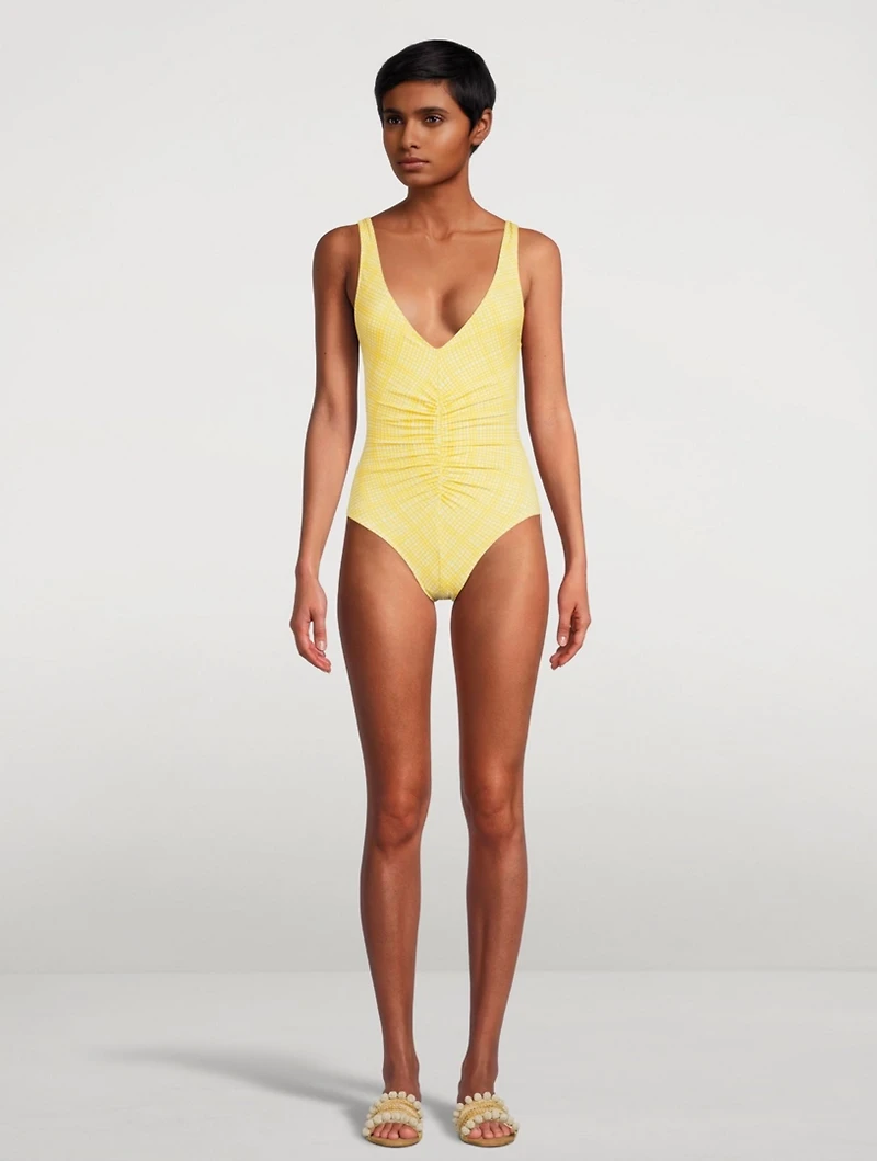 The Lucia One-Piece Swimsuit Mini Grid Print