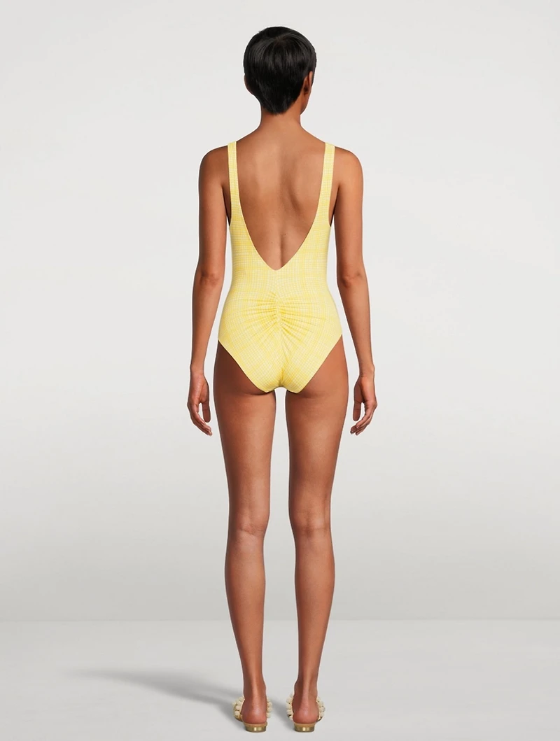The Lucia One-Piece Swimsuit Mini Grid Print