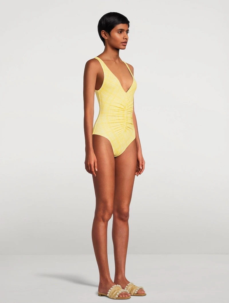 The Lucia One-Piece Swimsuit Mini Grid Print