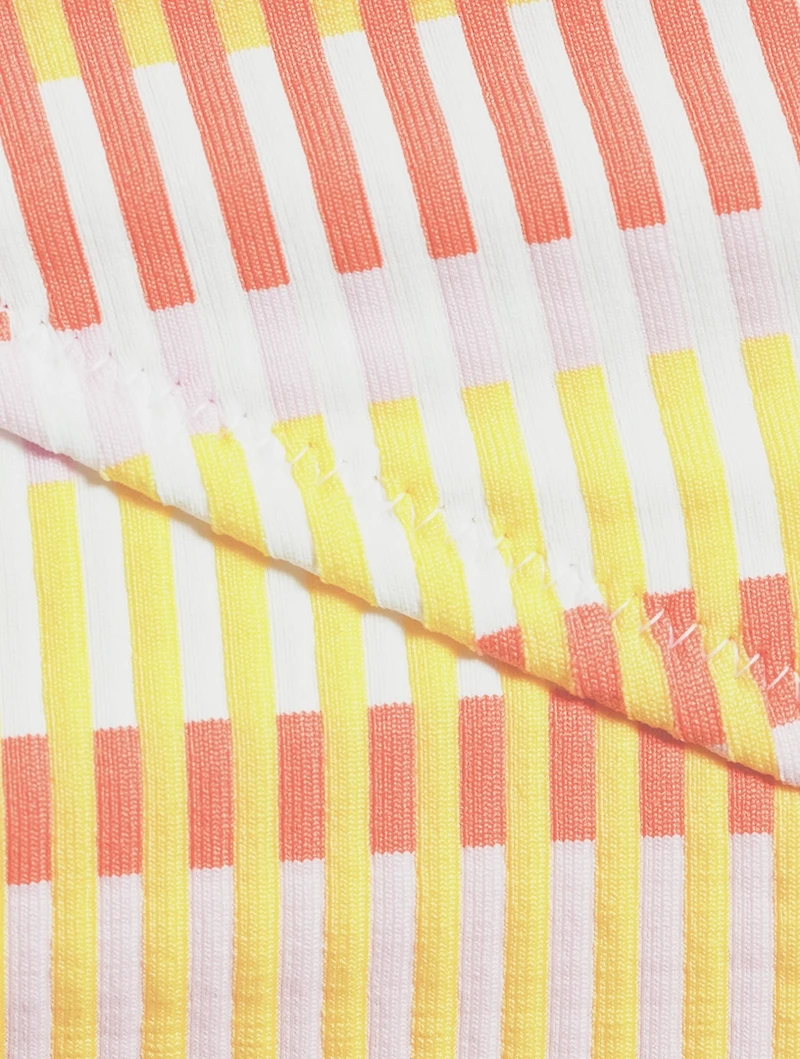 The Claudia Shoulder Ring One-Piece Swimsuit Striped Print
