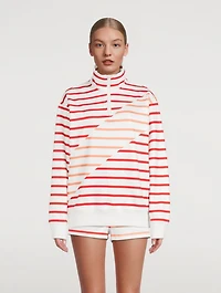 The Pullover Quarter-Zip Sweatshirt Striped Print