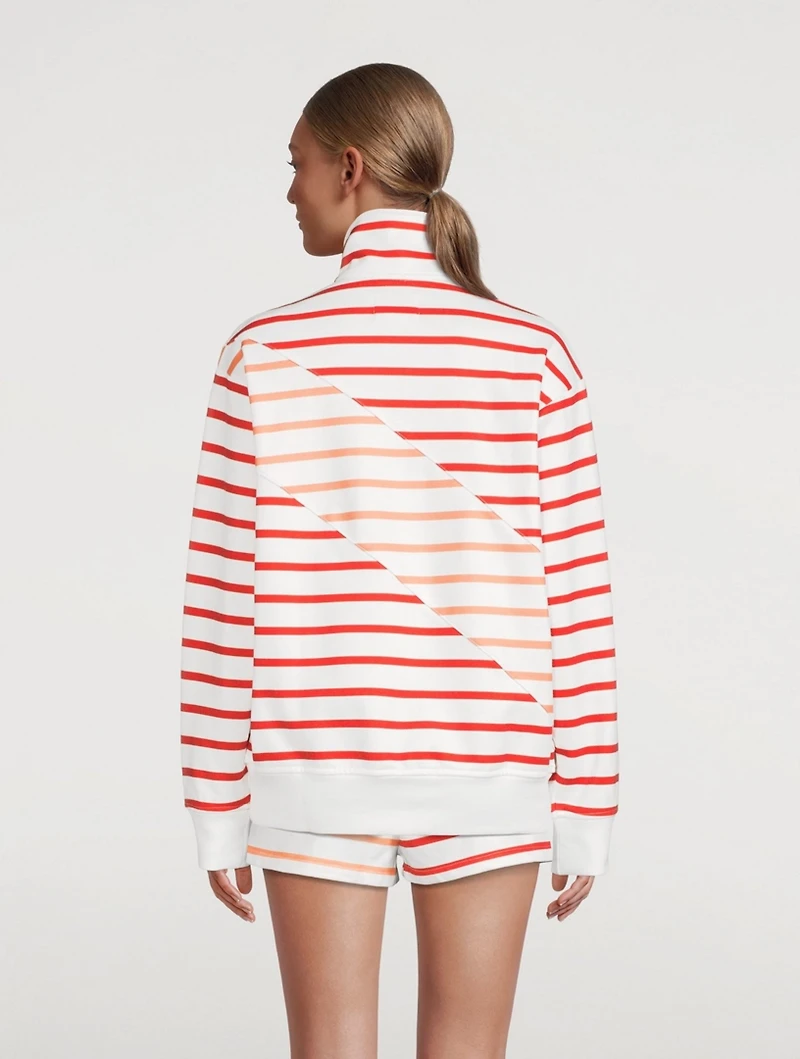 The Pullover Quarter-Zip Sweatshirt Striped Print