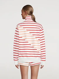 The Pullover Quarter-Zip Sweatshirt Striped Print