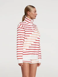 The Pullover Quarter-Zip Sweatshirt Striped Print