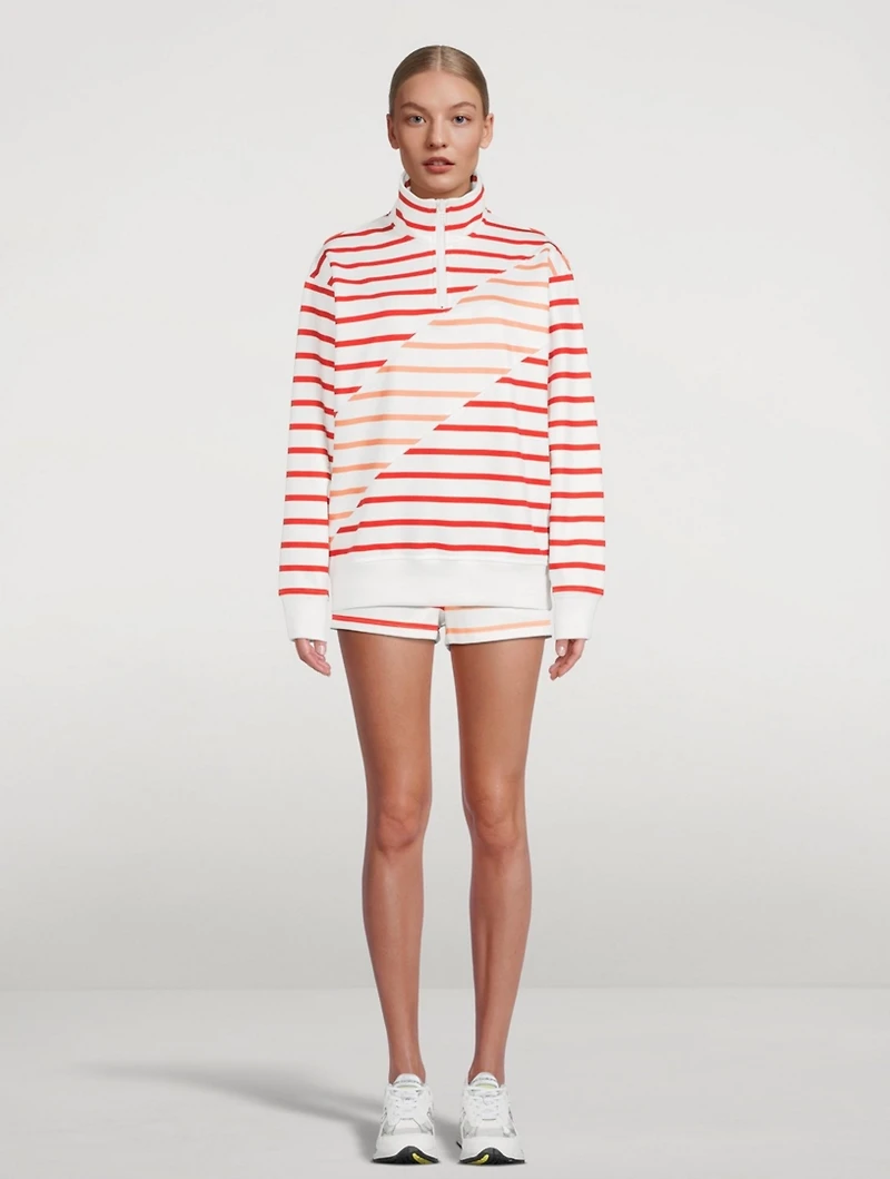 The Pullover Quarter-Zip Sweatshirt Striped Print