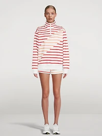The Pullover Quarter-Zip Sweatshirt Striped Print