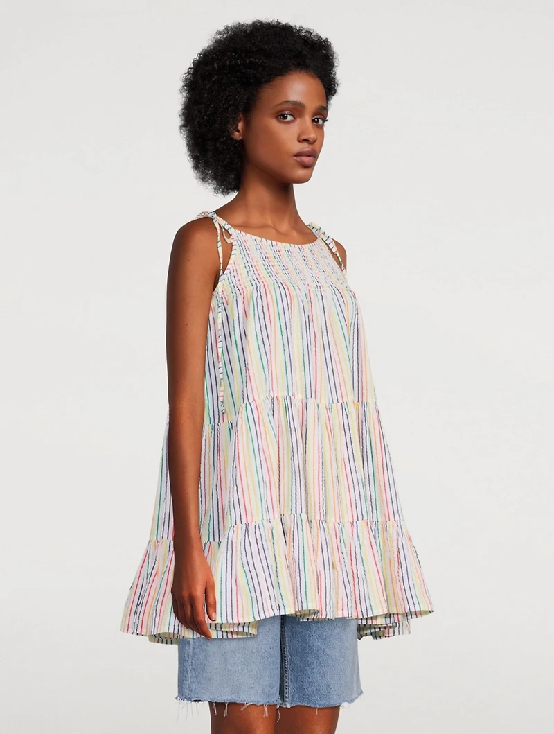 The Parker Cotton Mini Dress Striped Print