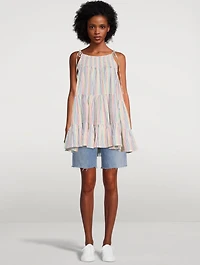 The Parker Cotton Mini Dress Striped Print