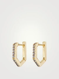 Pavé Rosa Huggie Hoop Earrings