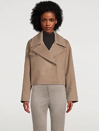 Wool-Blend Short Coat