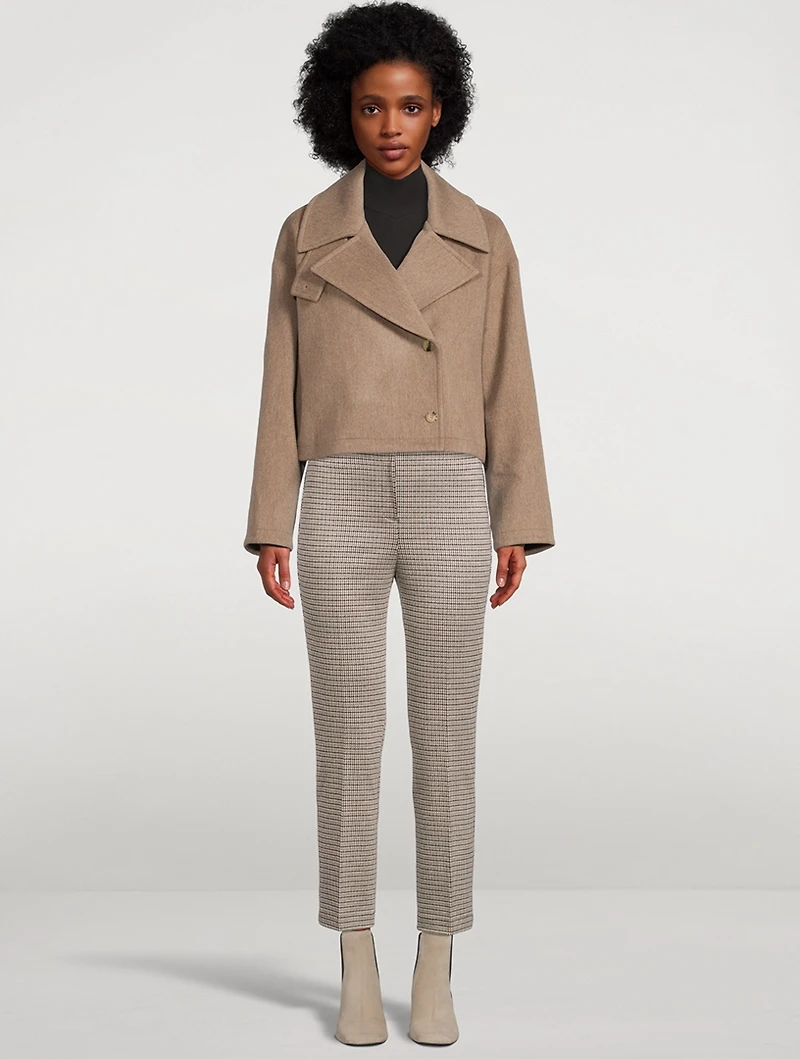Wool-Blend Short Coat