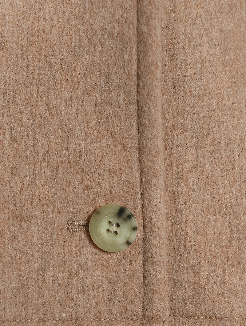 Wool-Blend Short Coat