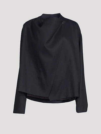 Cotton-Blend Cowlneck Jacket