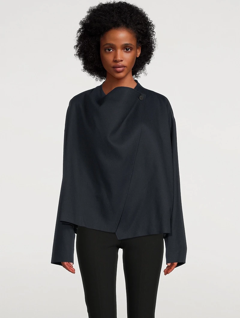 Cotton-Blend Cowlneck Jacket