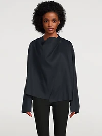 Cotton-Blend Cowlneck Jacket
