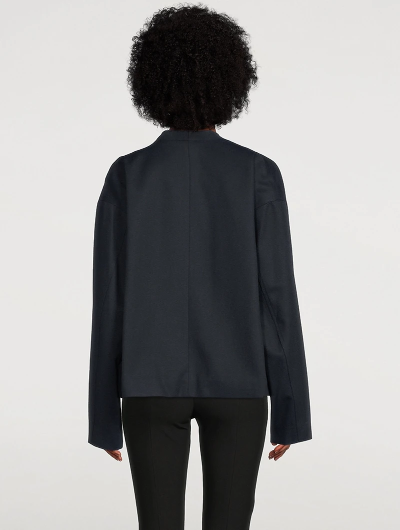 Cotton-Blend Cowlneck Jacket