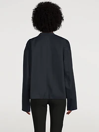 Cotton-Blend Cowlneck Jacket