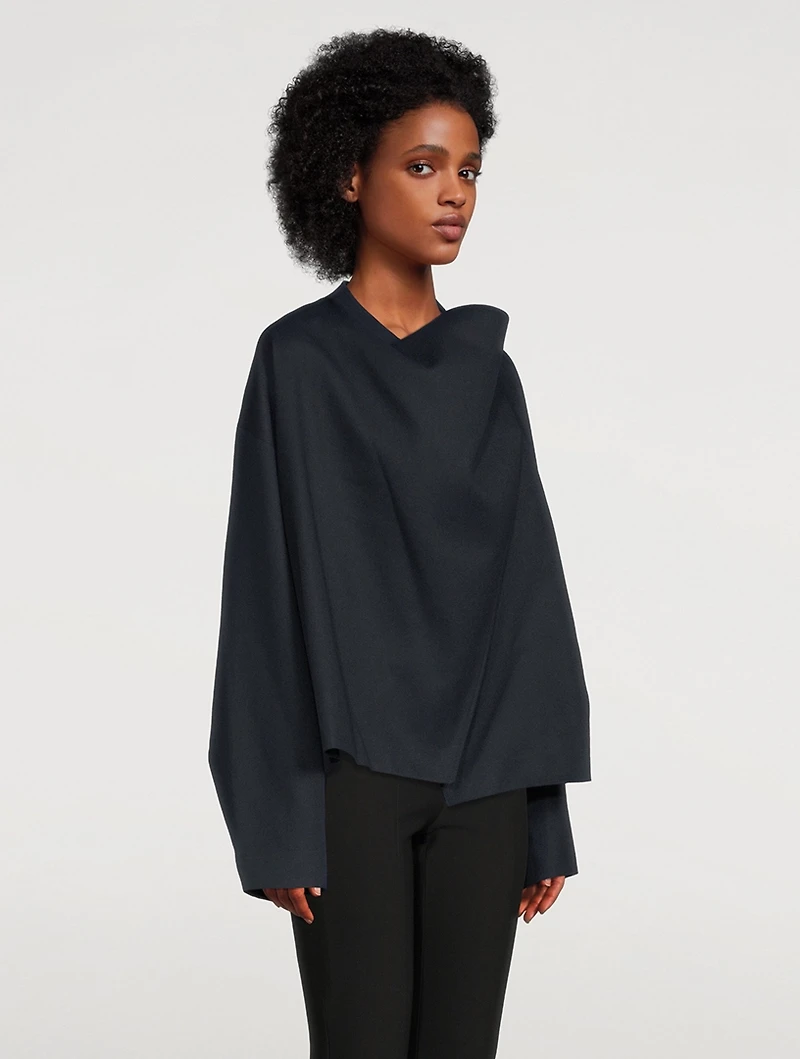 Cotton-Blend Cowlneck Jacket