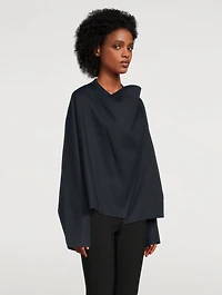 Cotton-Blend Cowlneck Jacket