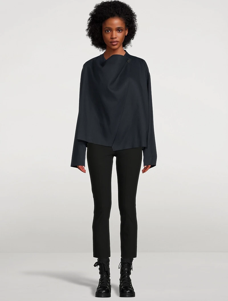 Cotton-Blend Cowlneck Jacket