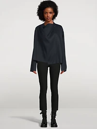 Cotton-Blend Cowlneck Jacket