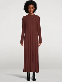 Wool-blend Pleated Midi Dress