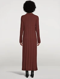 Wool-blend Pleated Midi Dress