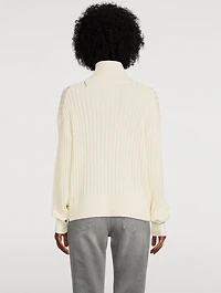 Wool Ribbed Turtleneck Sweater