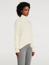Wool Ribbed Turtleneck Sweater