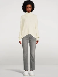 Wool Ribbed Turtleneck Sweater