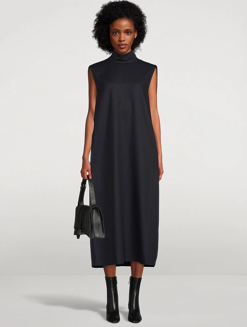 Mockneck Sleeveless Midi Dress