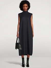 Mockneck Sleeveless Midi Dress