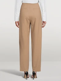 Wool-Blend High-Waisted Straight-Leg Pants