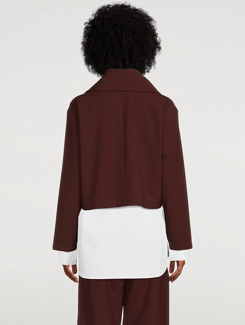 Wide Collar Layered Blouse