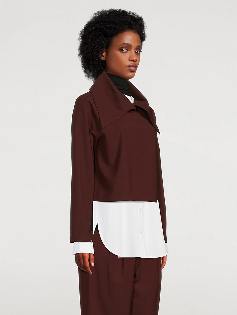 Wide Collar Layered Blouse