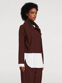 Wide Collar Layered Blouse