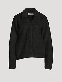 Layered Collar Bouclé Cardigan