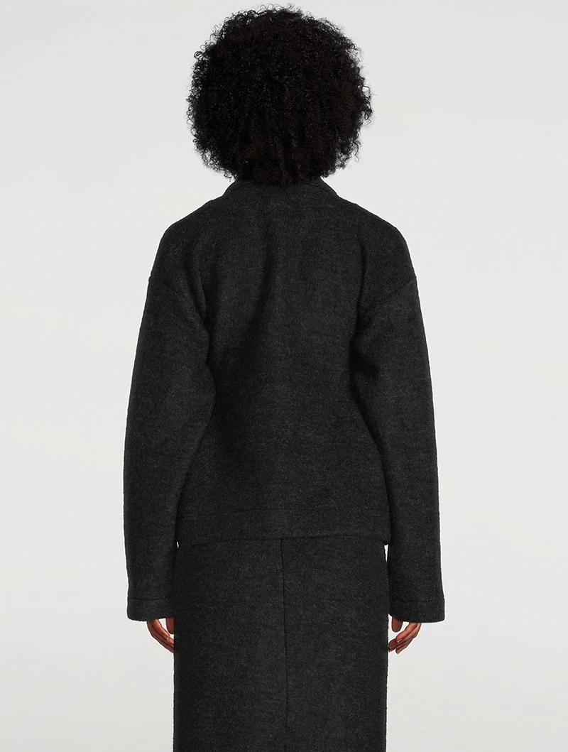 Layered Collar Bouclé Cardigan