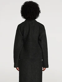 Layered Collar Bouclé Cardigan