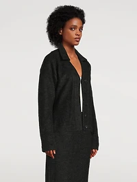 Layered Collar Bouclé Cardigan